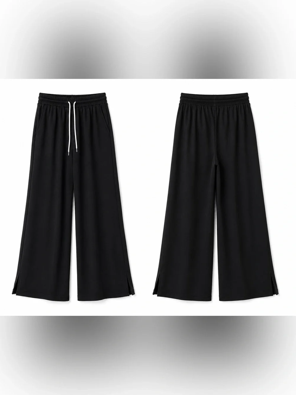 Zenana Black Wide Leg Palazzo Pants Womens Large Elastic Waist Soft Stretch - Picture 3 of 5